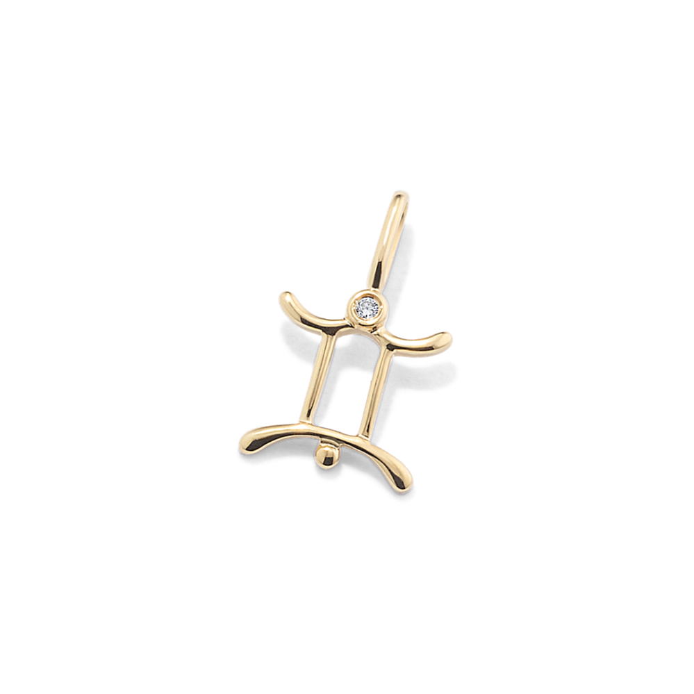 Gemini Sign Diamond Charm