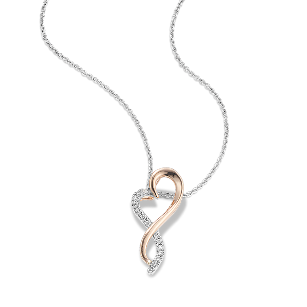 Two-Tone Infinity Heart Diamond Pendant