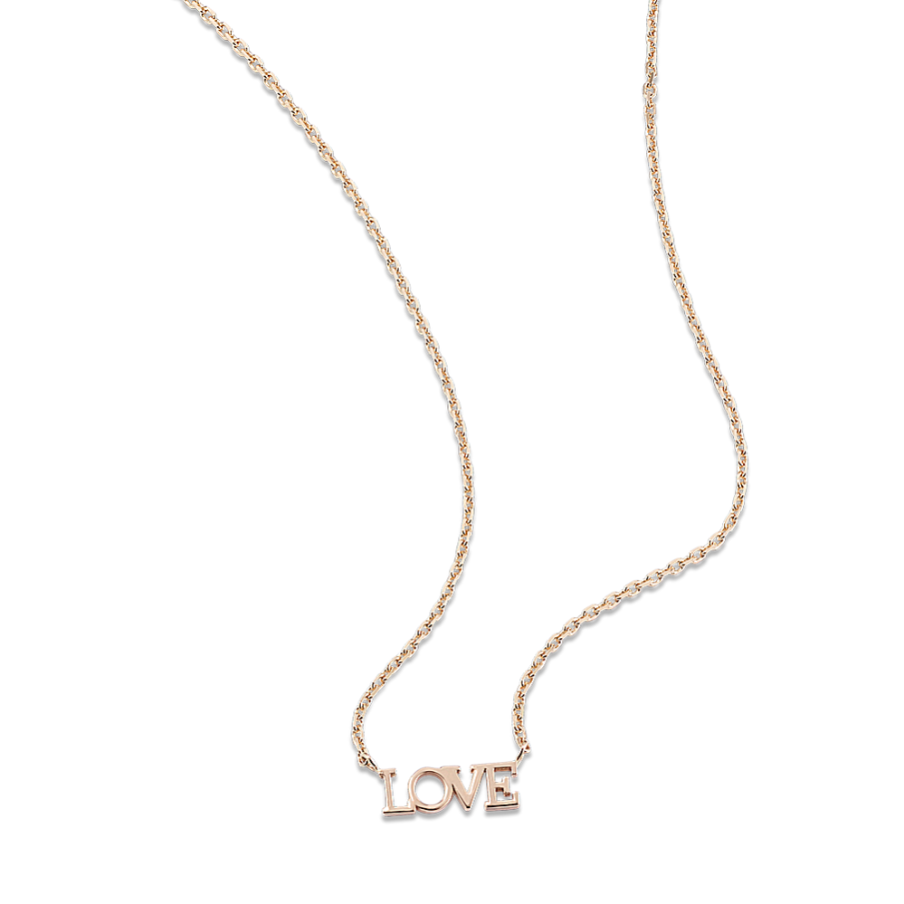 14K Rose Gold Love Necklace