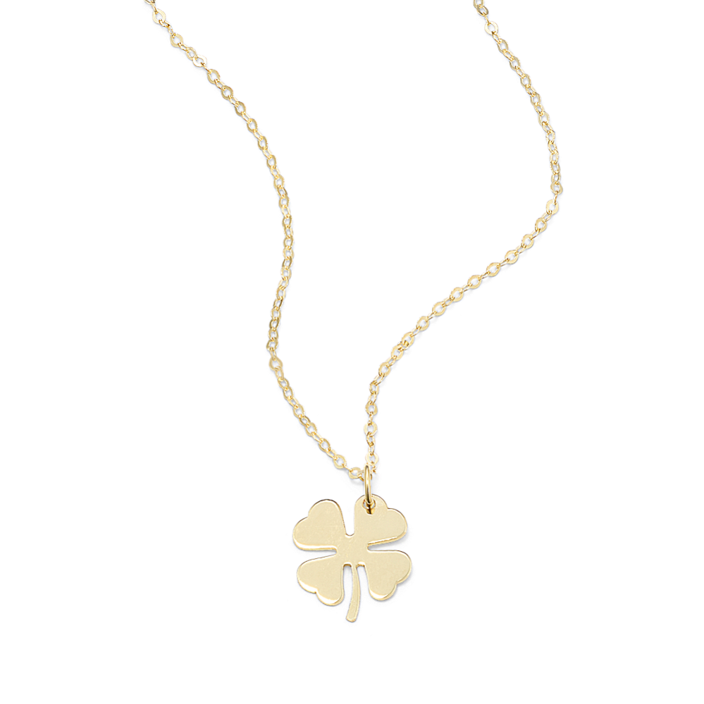 14KT Yellow Gold Four Leaf Clover shops Pendant