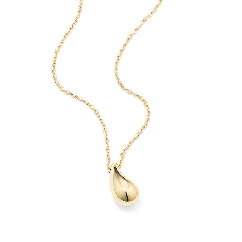 14K Yellow Gold Teardrop Pendant