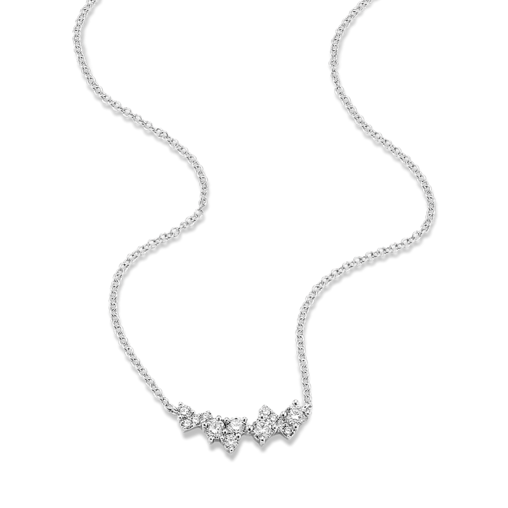 Diamond Cluster Bar Necklace