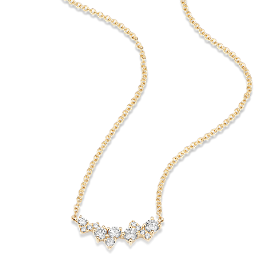 Diamond Cluster Bar Necklace