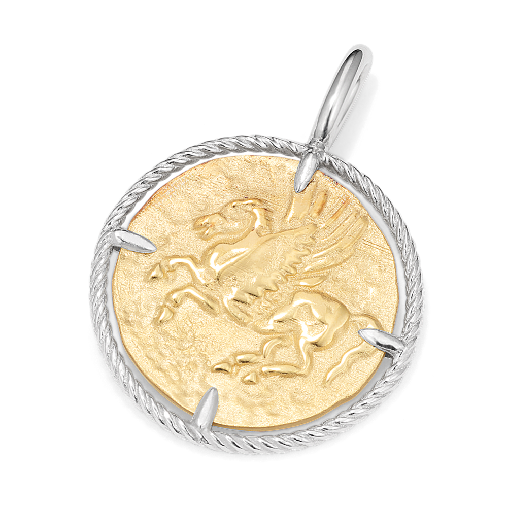 Pegasus Coin Charm in Vermeil 14K Gold