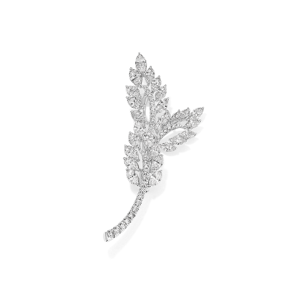 5 tcw Diamond Leaf Brooch