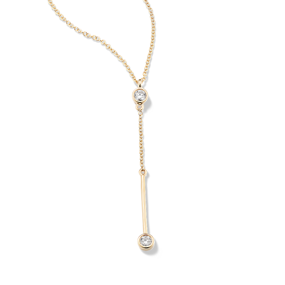 Bezel-Set Diamond Drop Pendant