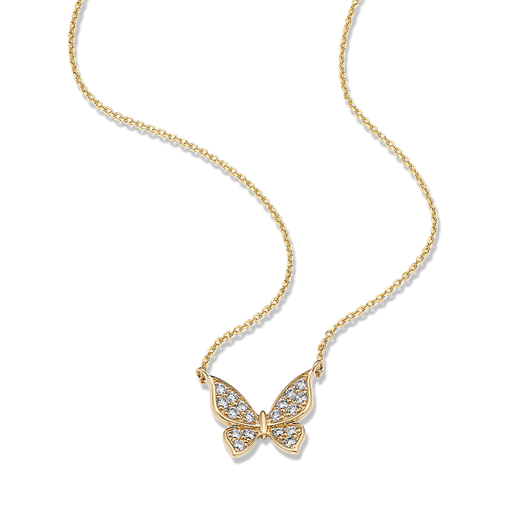 Diamond Butterfly Necklace