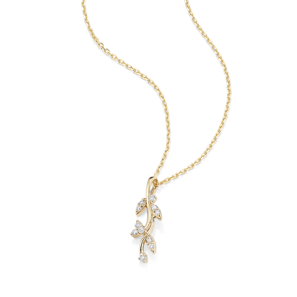 Luminous Leaves Diamond Pendant