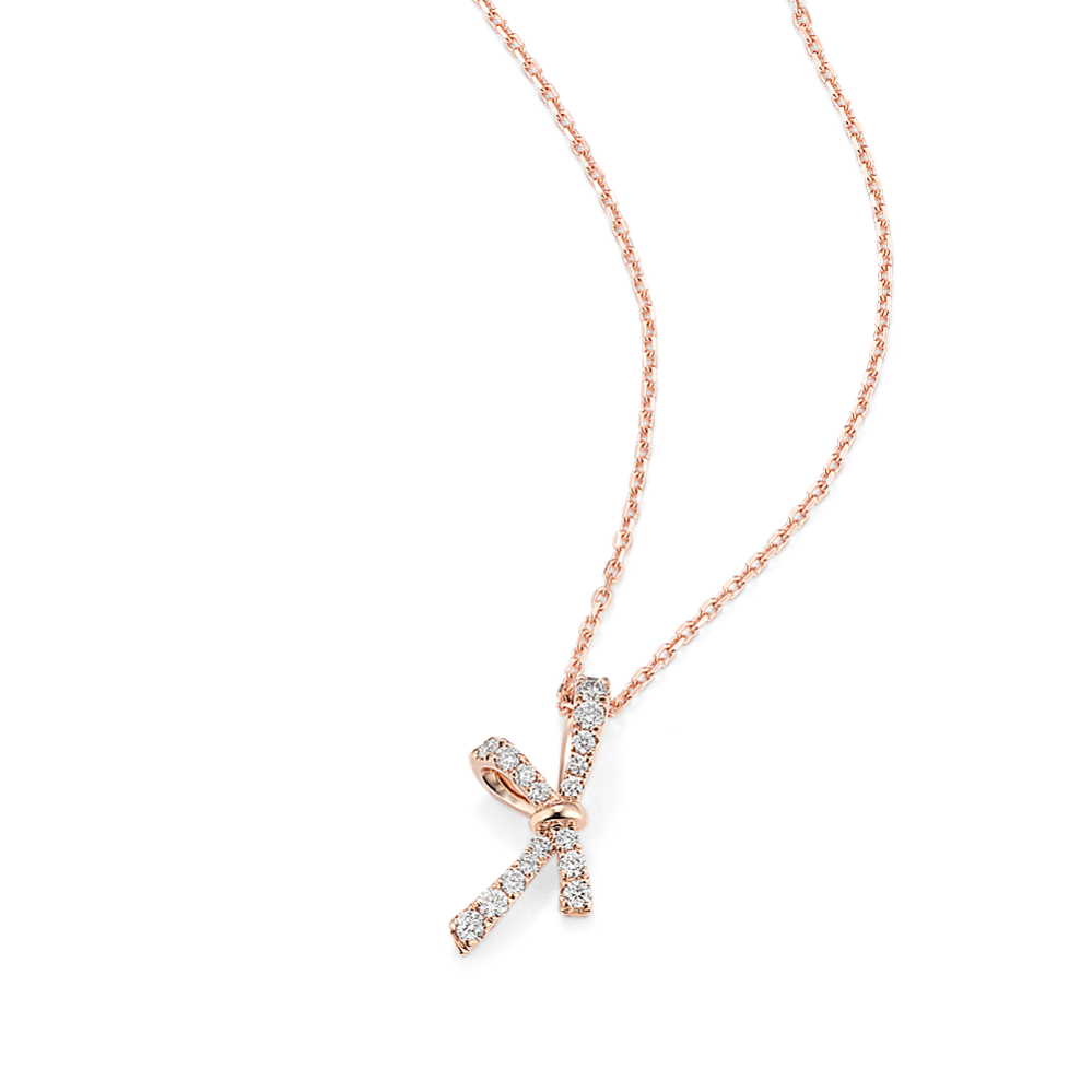 Diamond Pave Bow Pendant