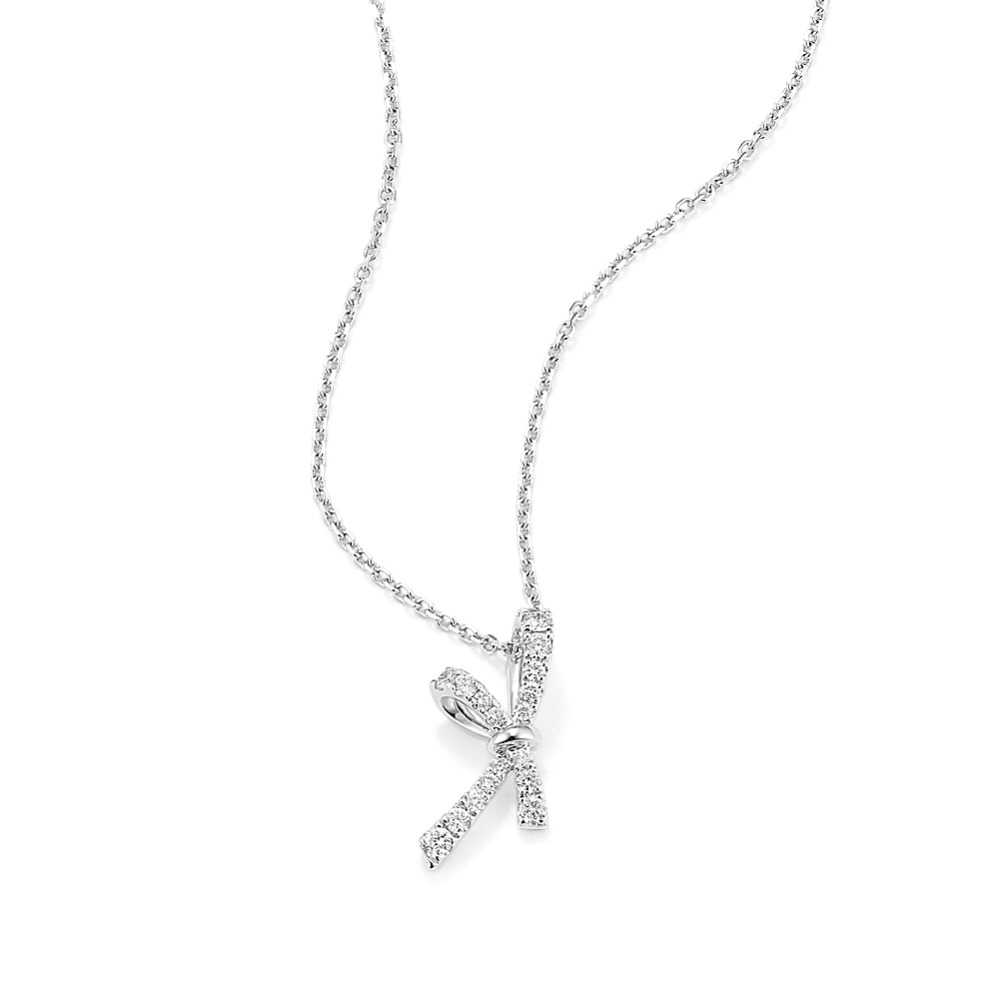 Diamond Pave Bow Pendant