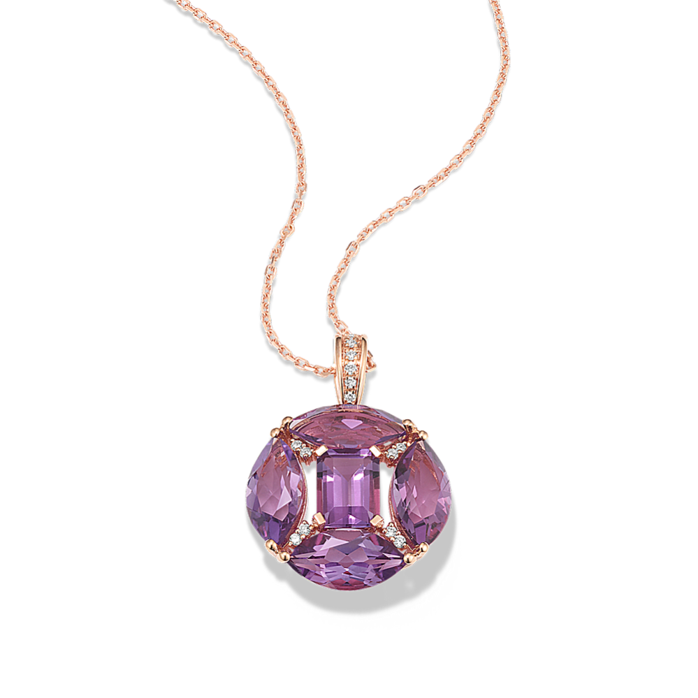 Candace Amethyst & Diamond Cluster Pendant