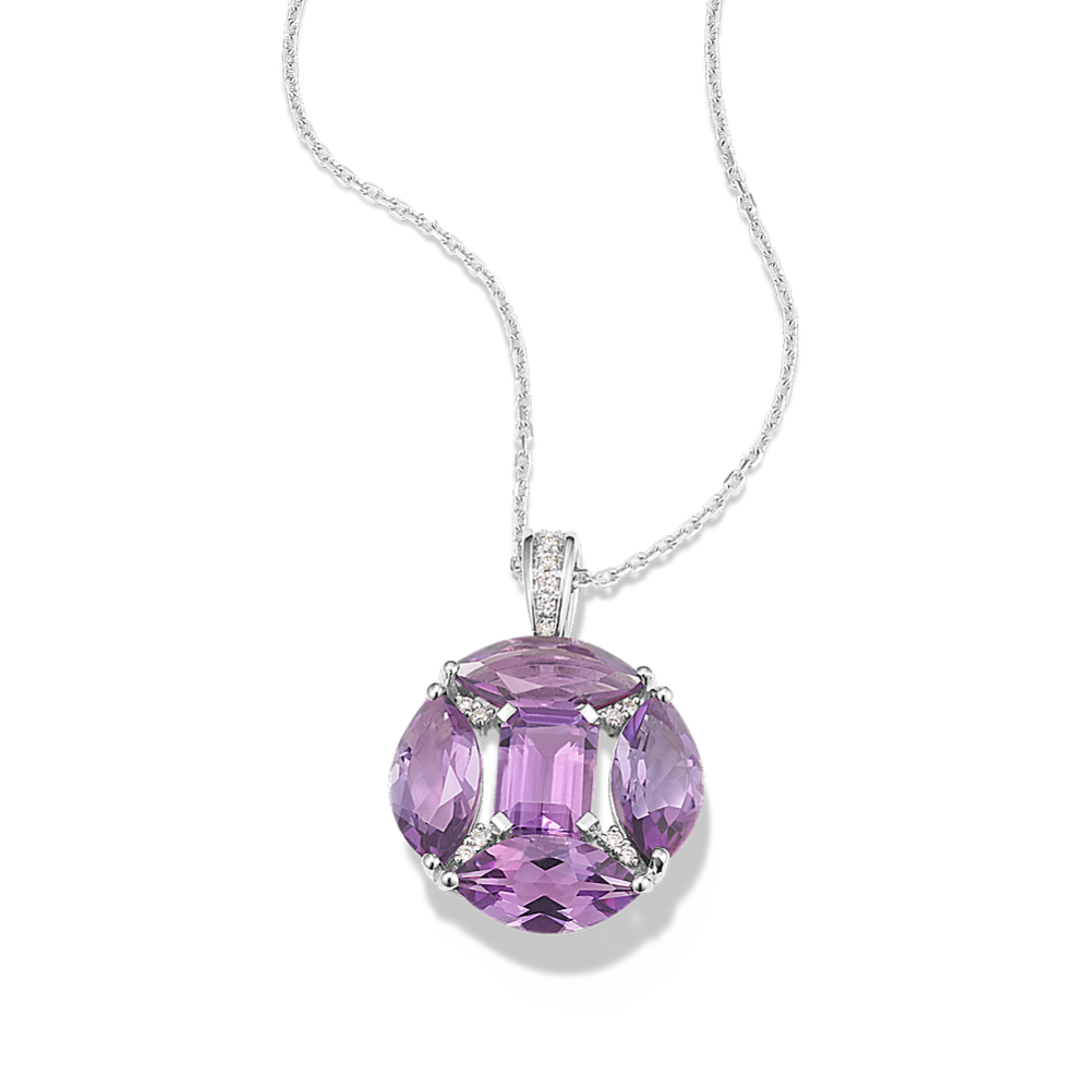 Candace Amethyst & Diamond Cluster Pendant