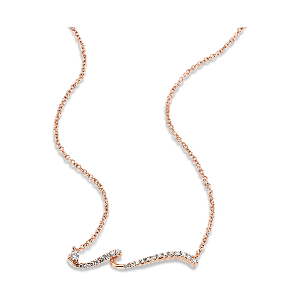 Wave Diamond Bar Necklace