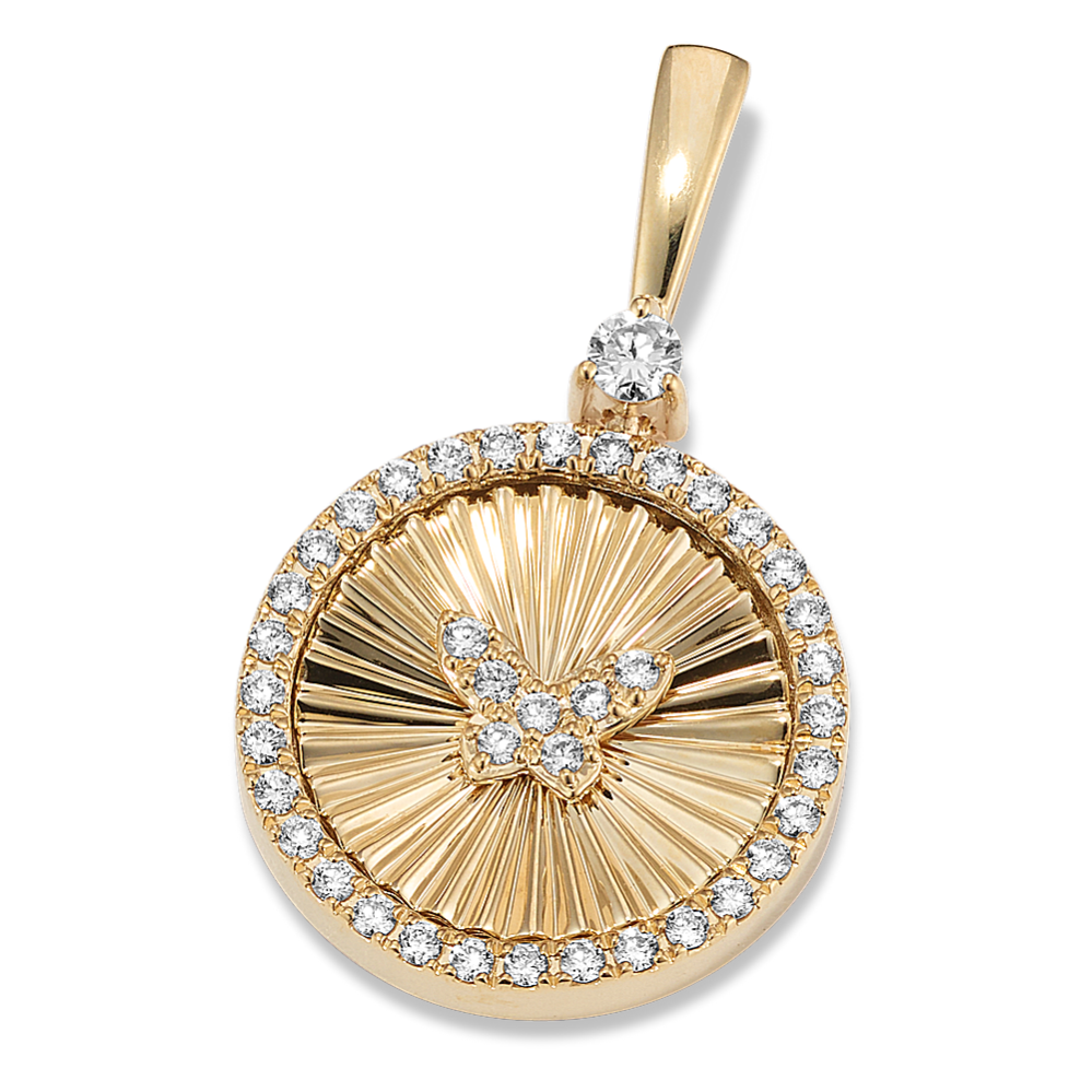 Diamond Accent Butterfly Charm