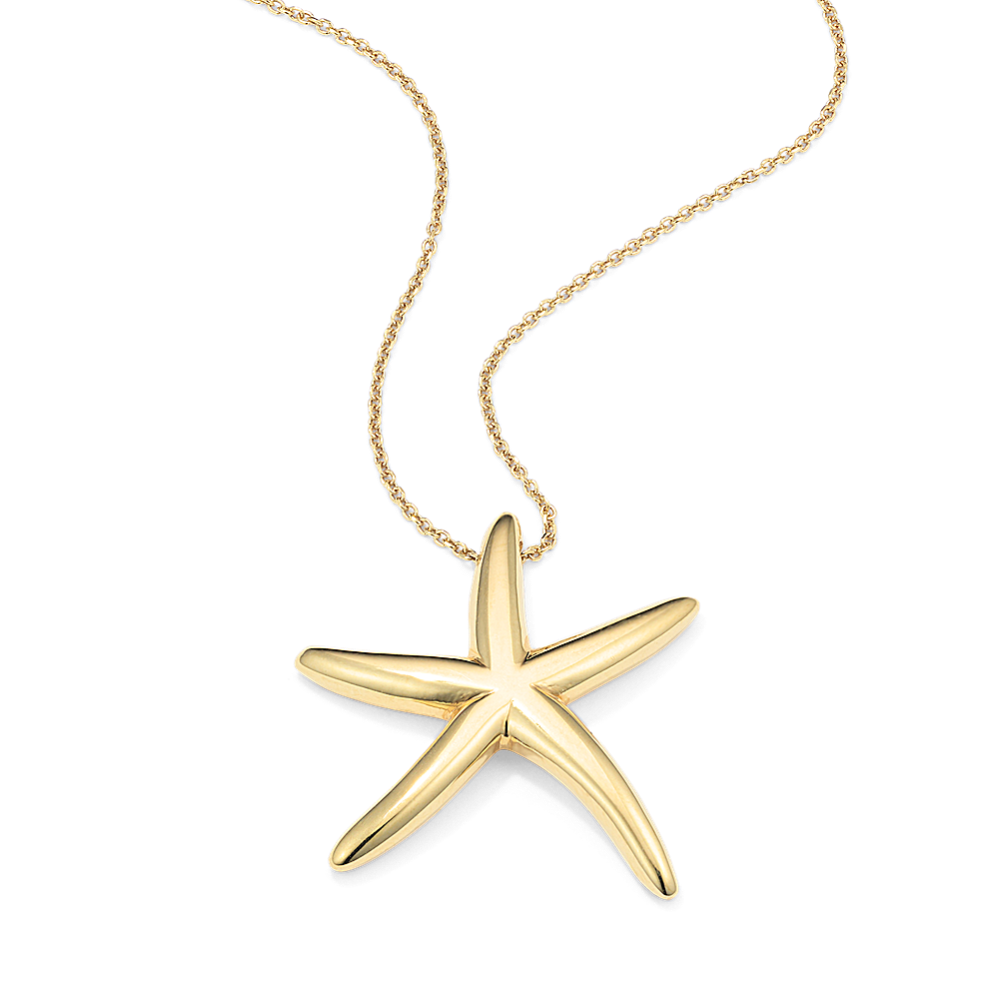 14k Starfish Pendant fashion Necklace