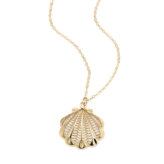 14K Yellow Gold Seashell Pendant