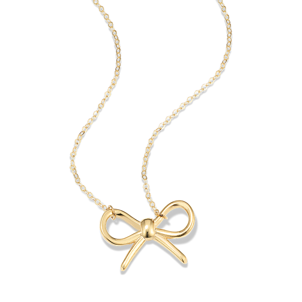 14K Yellow Gold Bow Necklace