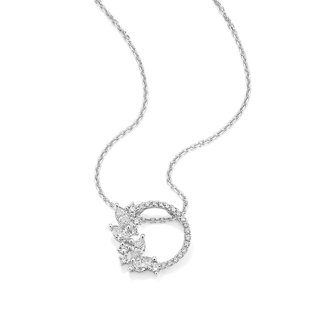 Leaflet Diamond Circle Pendant