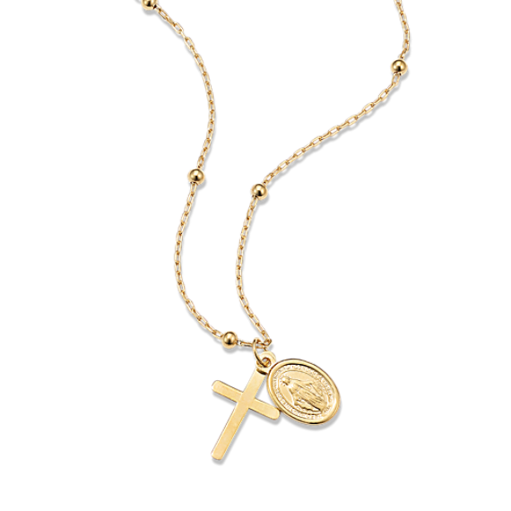 14K Yellow Gold Rosary Necklace