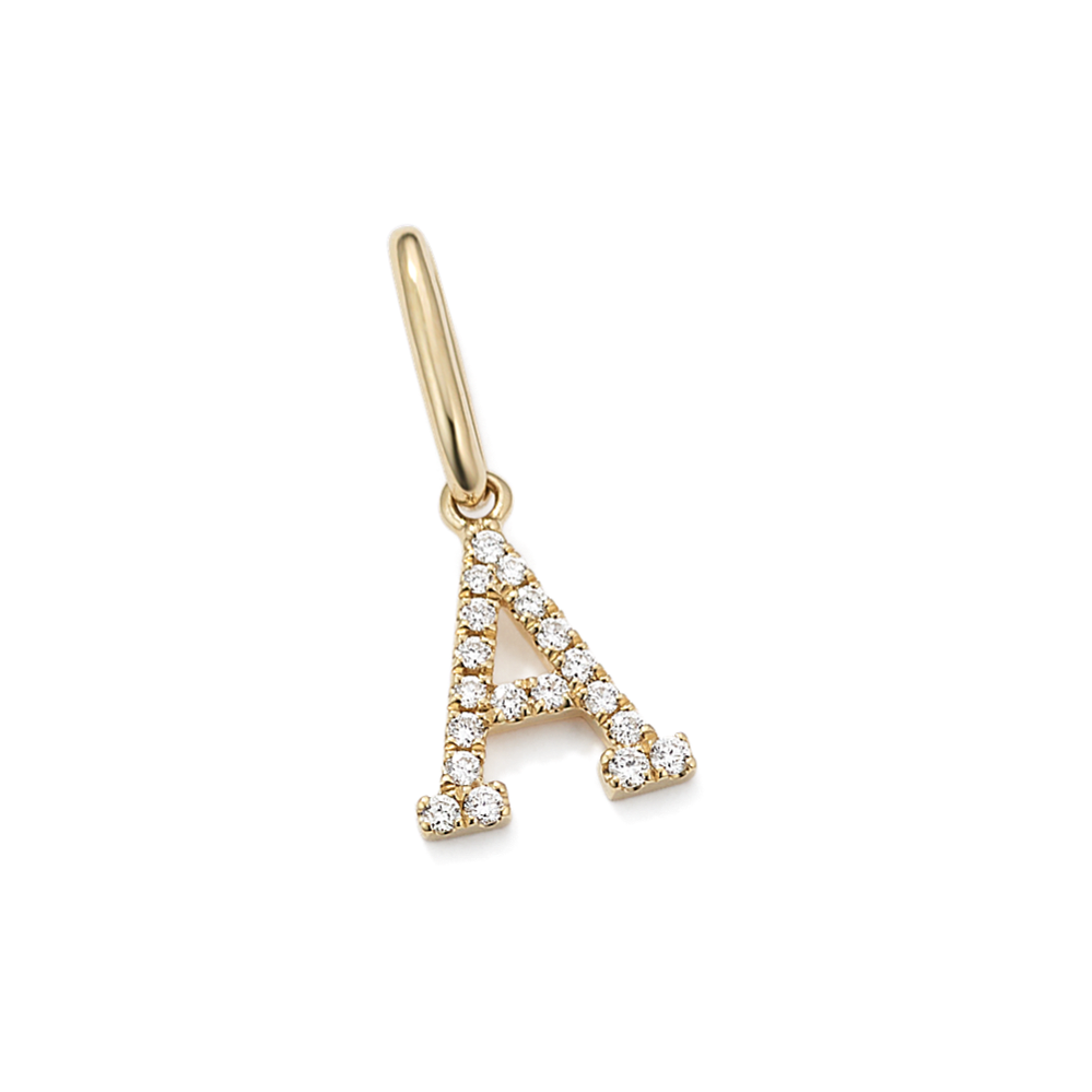 Diamond Pave Letter A Charm