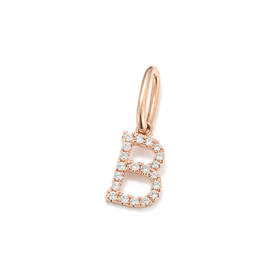Diamond Pave Letter B Charm