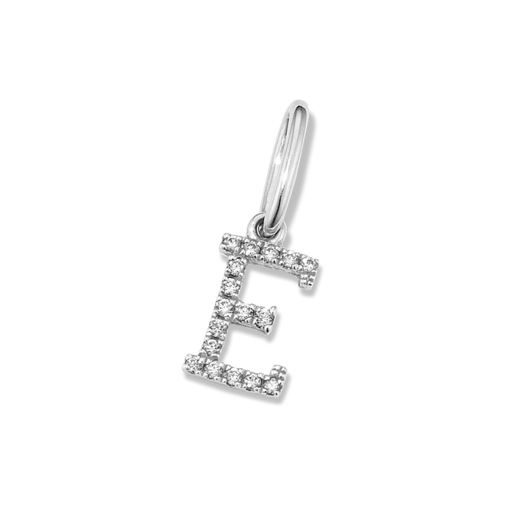 Diamond Pave Letter E Charm