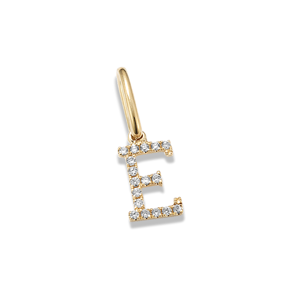 Diamond Pave Letter E Charm