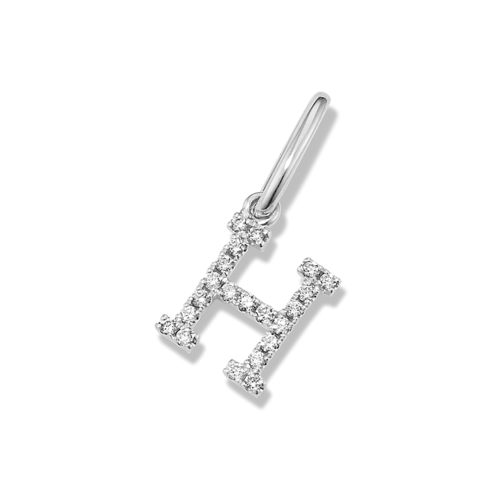 Diamond Pave Letter H Charm