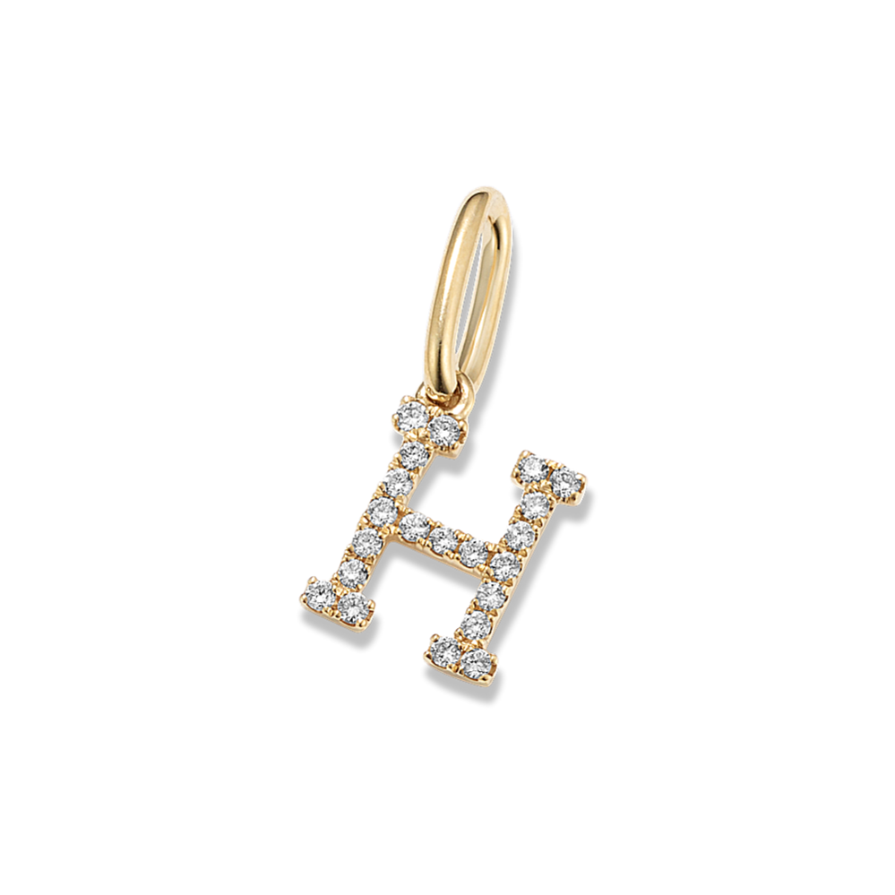 Diamond Pave Letter H Charm
