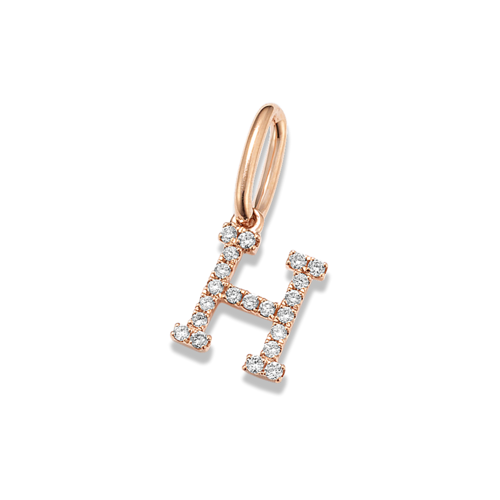 Diamond Pave Letter H Charm