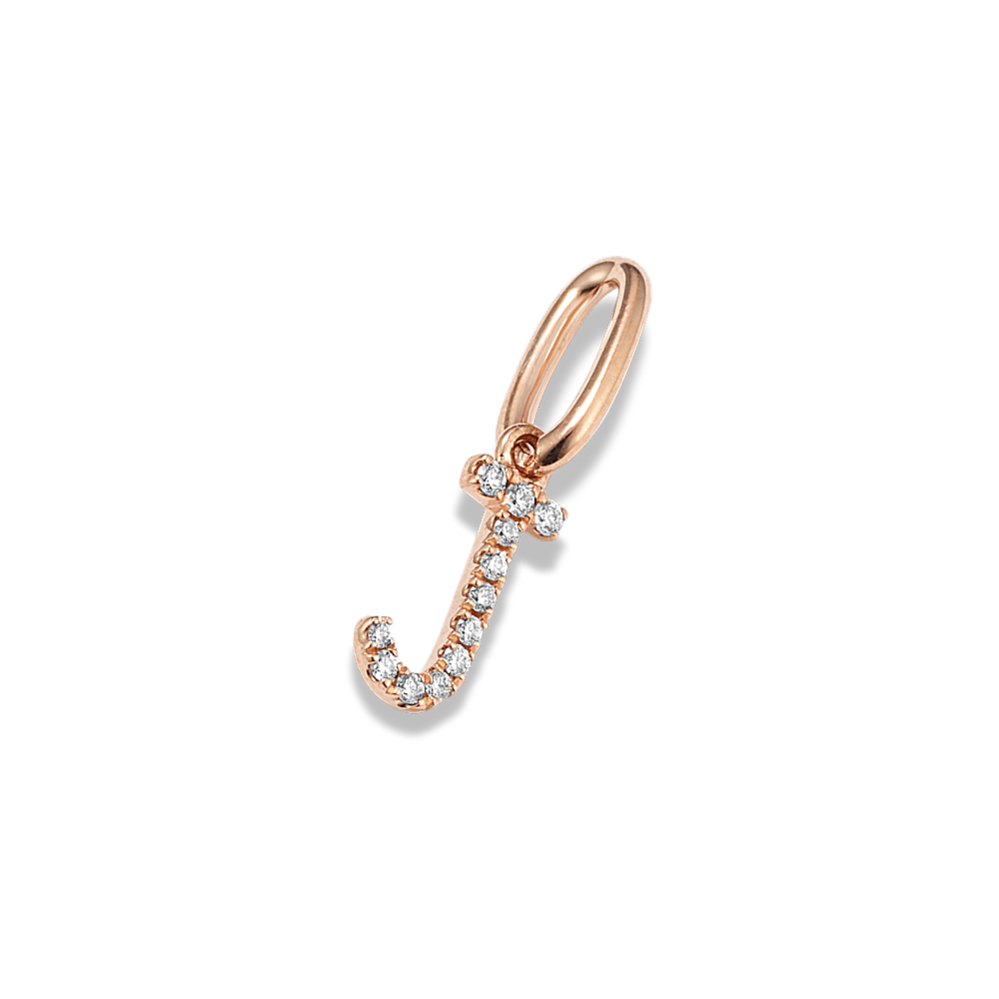 Diamond Pave Letter J Charm