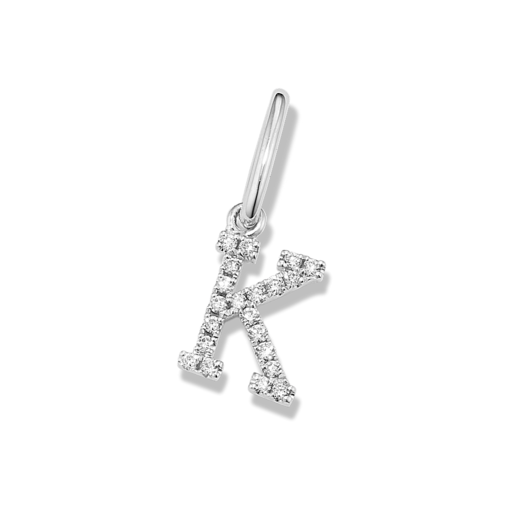 Diamond Pave Letter K Charm