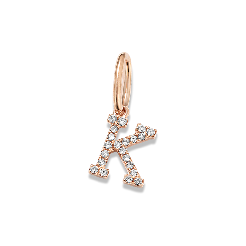 Diamond Pave Letter K Charm