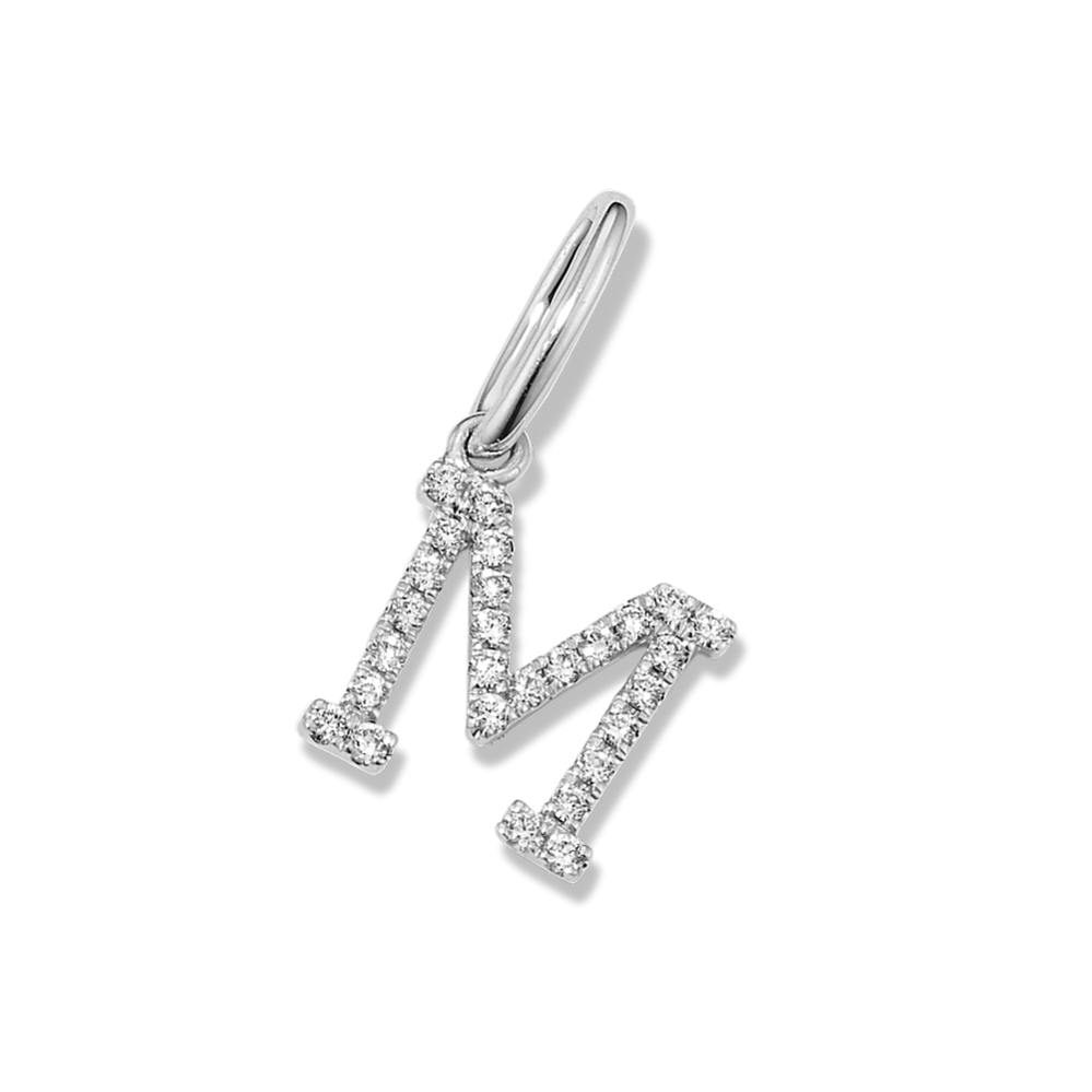 Diamond Pave Letter M Charm