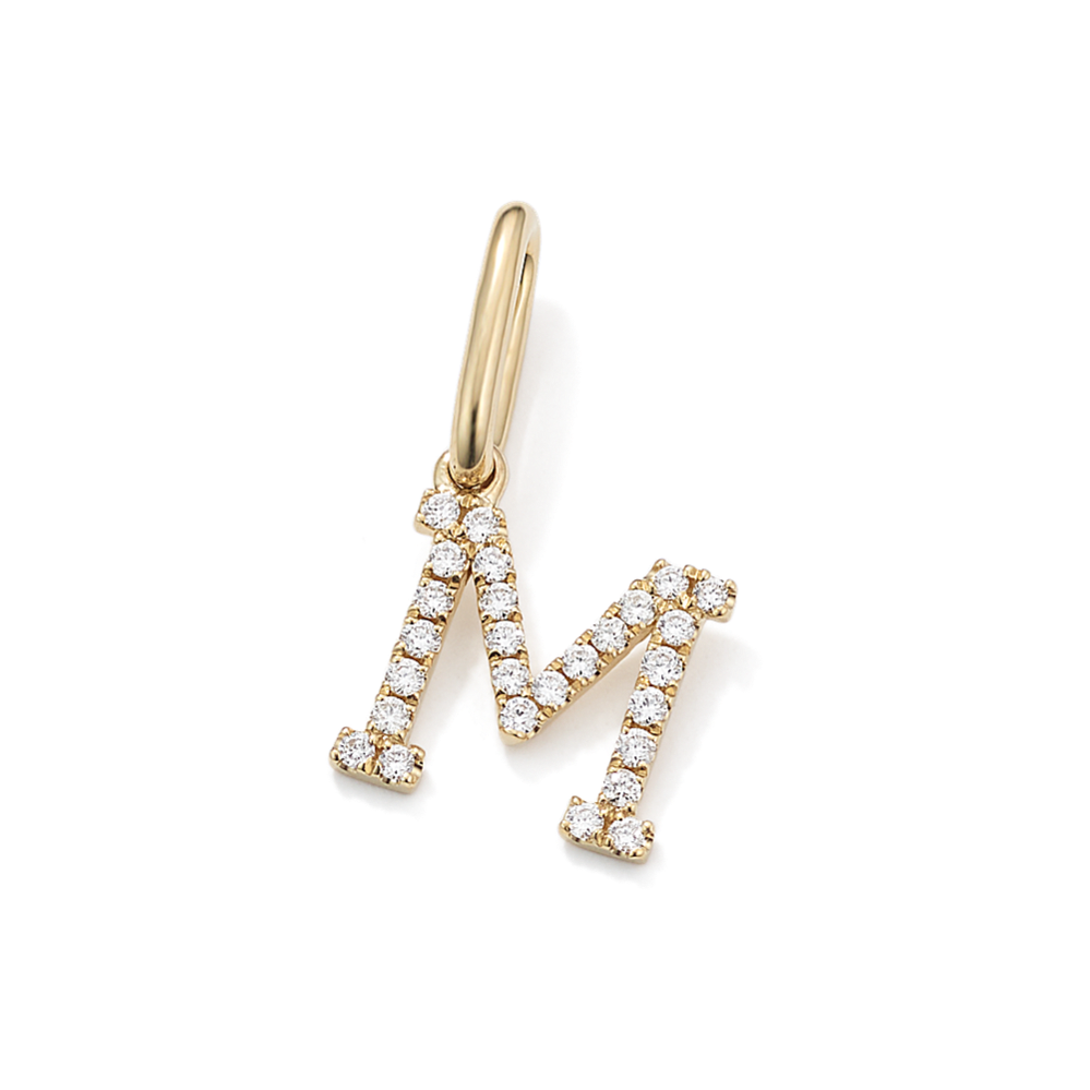 Diamond Pave Letter M Charm