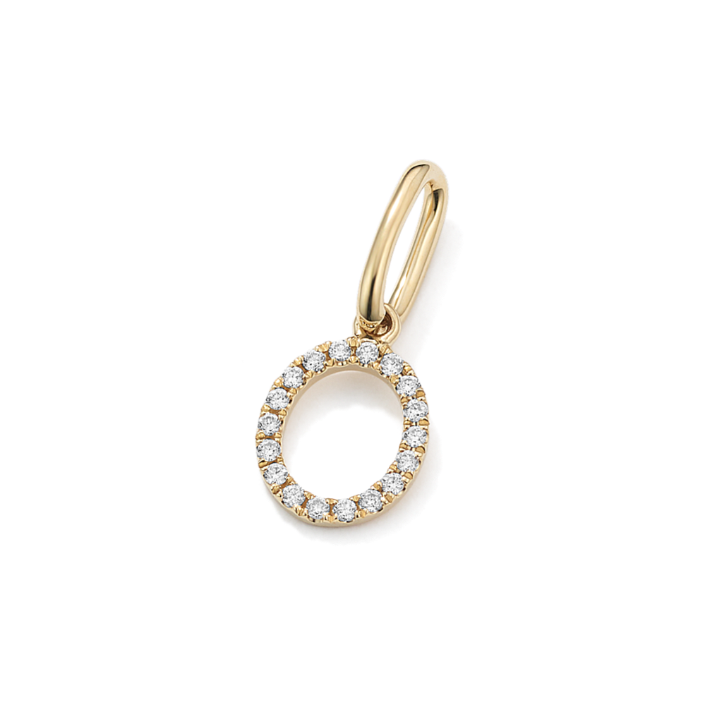 Diamond Pave Letter O Charm