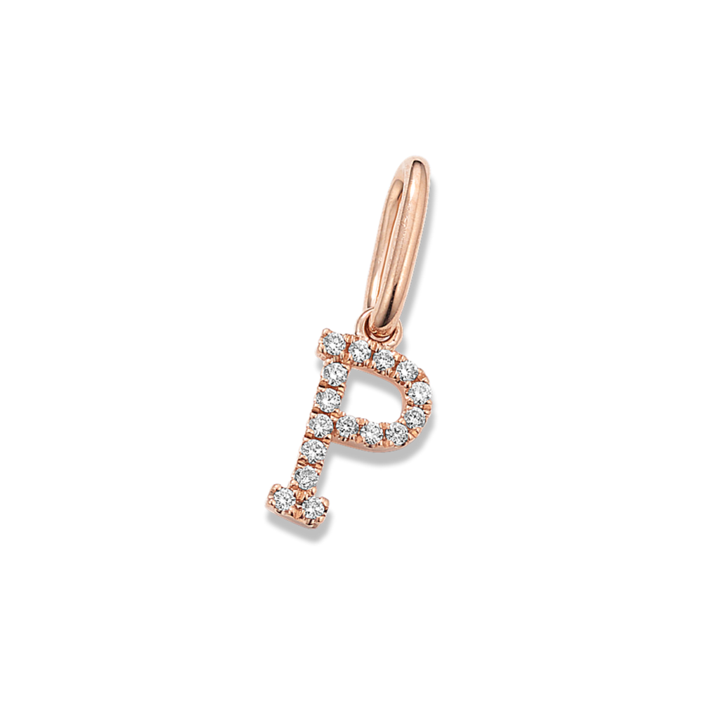 Diamond Pave Letter P Charm