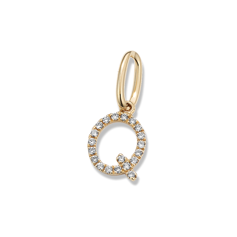 Diamond Pave Letter Q Charm