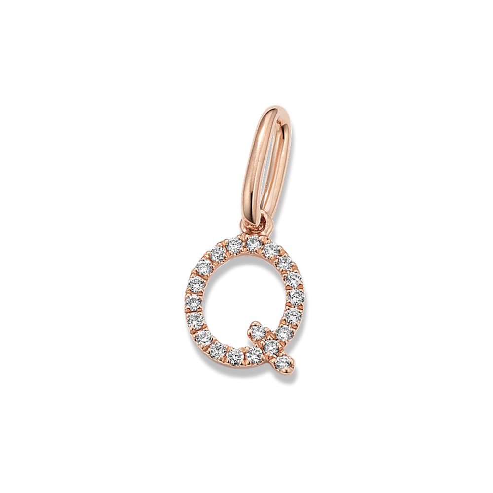 Diamond Pave Letter Q Charm