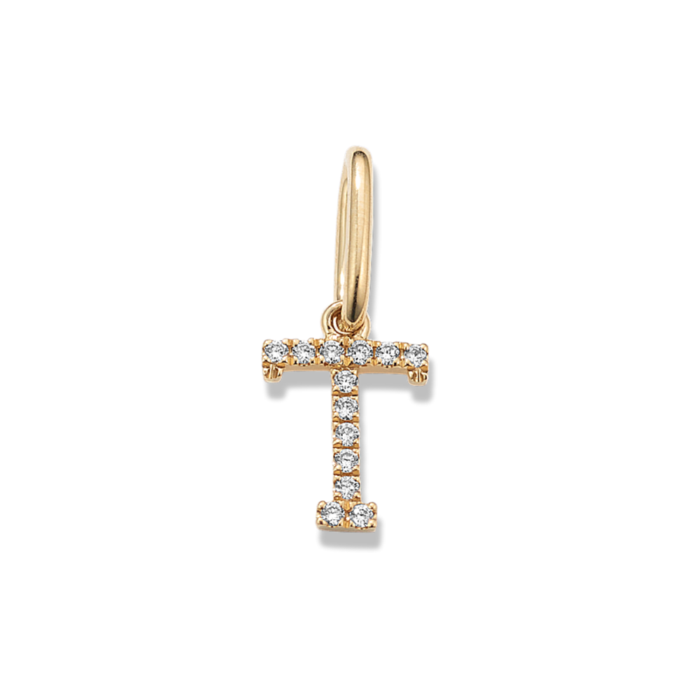 Diamond Pave Letter T Charm
