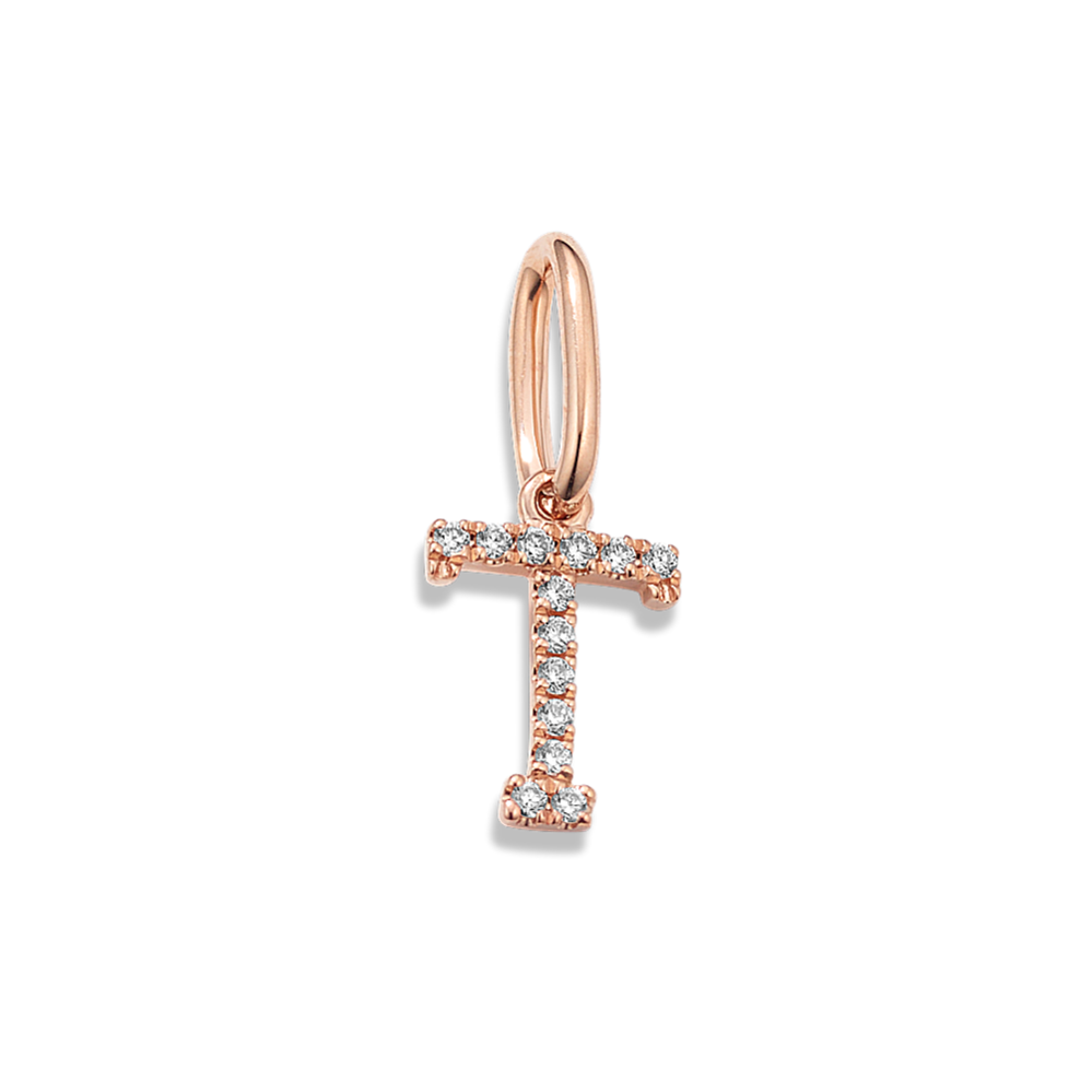 Diamond Pave Letter T Charm