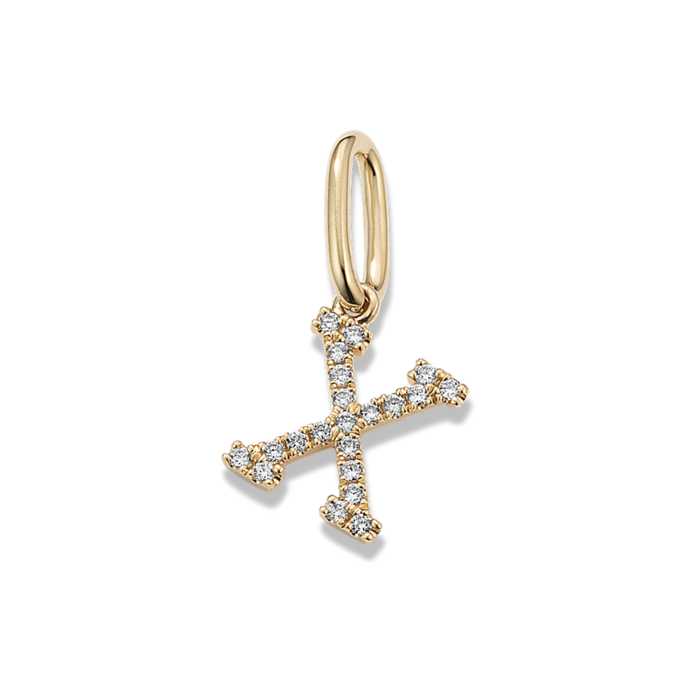 Diamond Pave Letter X Charm