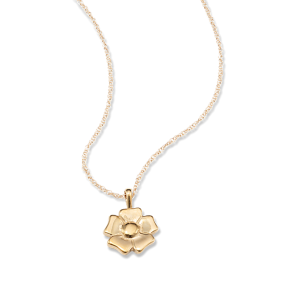 14K Yellow Gold Flower Pendant