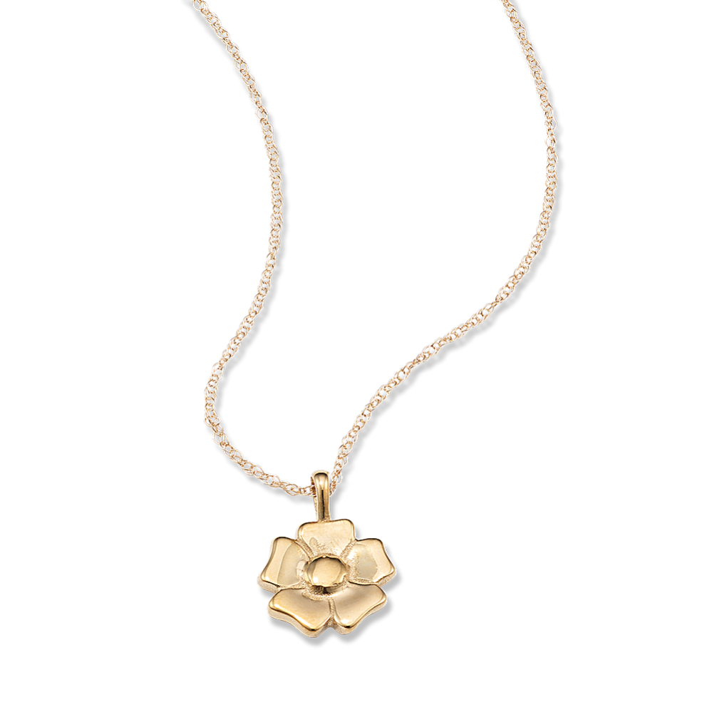 14K Yellow Gold Flower Pendant