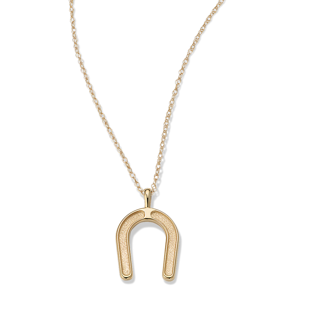 14K Yellow Gold Horseshoe Pendant