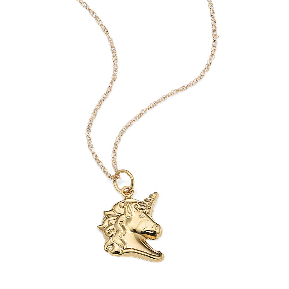 14k gold unicorn pendant
