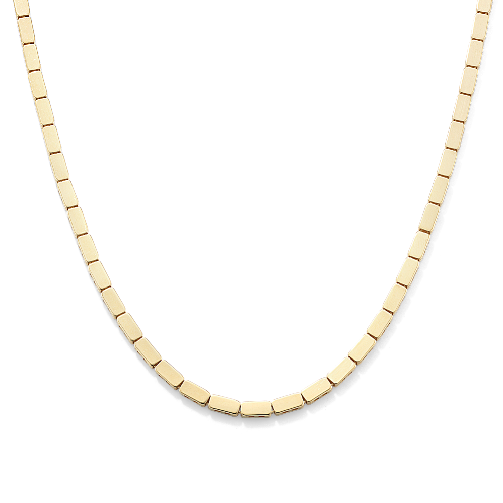 18'' 14K Yellow Gold Brick Chain (4mm)