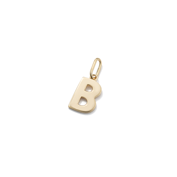14K Yellow Gold Letter B Charm