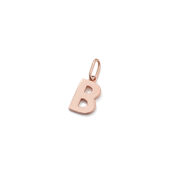 14K Rose Gold Letter B Charm