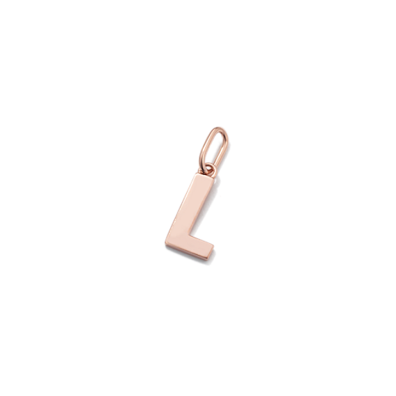 14K Rose Gold Letter L Charm